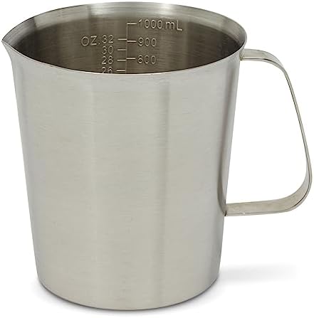 Juvale 4-Stainless Steel Metal Measuring Cups - 32 Oz/1000 mL, With