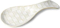 Ceramic Spoon Rest, 8.5-Inch Spoon Holder (Vintage White)