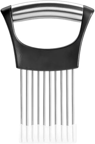 Onion Slicer, Stainless Steel Onion Holder for Slicing with Protective