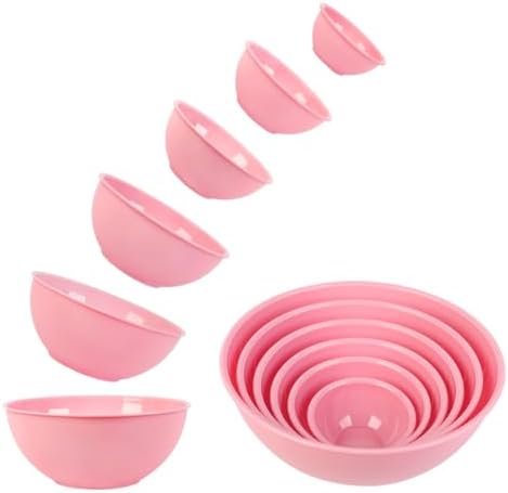 BoxedHome BPA Free Plastic Round Mixing Bowl with Lids, 12 Pack