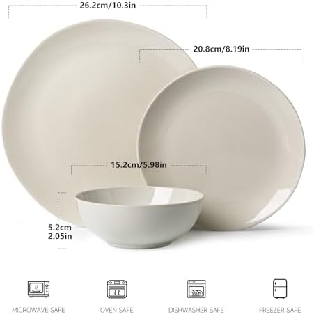 Dinnerware Sets for 4, 12 pcs Reactive Glaze Plates and Bowls Sets