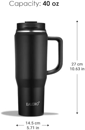 EALGRO 40 oz Tumbler with Handle, Insulated Tumblers with Lid and