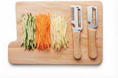 2-Piece Vegetable Peeler Set with Wooden Handles, Stainless Steel