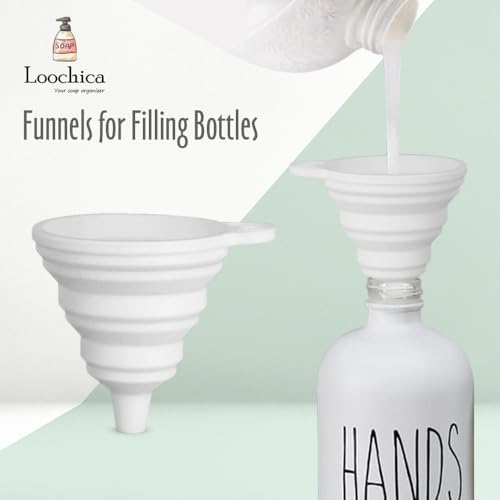 LOOCHICA 2 Pack Glass Soap Dispenser Set with Tray, Hand and Dish