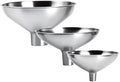 3-Piece Stainless Steel Kitchen Funnel Set, Includes 3 Sizes for