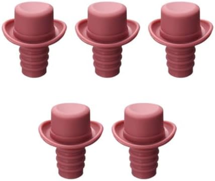 PRETYZOOM 5pcs Silicone Wine Bottle Stoppers Reusable Vacuum Sealing