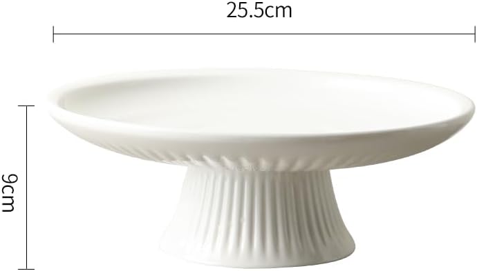 Ceramic Dinner Plates Round High Foot Fruit Tray Ceramic Snacks