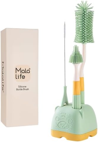 3 in 1 Baby Silicone Bottle Brush Set, Multipurpose Bottle Cleaner