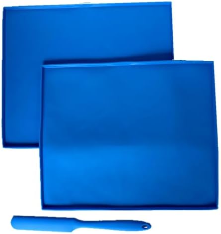 2 Pack Blue Silicone Baking Mats, 12 x 10 Inches