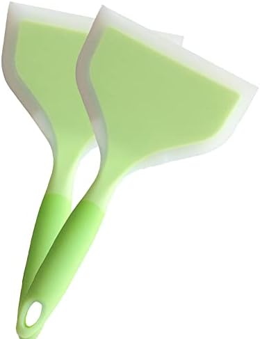 2 Pack Of Silicone Spatula Set For Nonstick Cookware Flat Wide Pancake