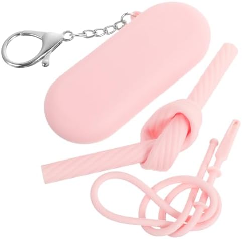 Silicone Foldable Drinking Straw Set with Case and Cleaning Tool for