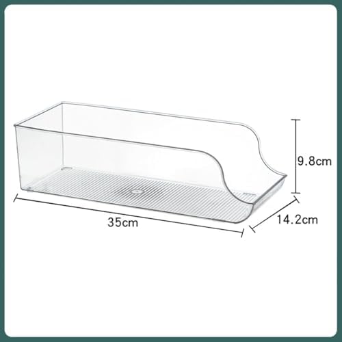 Clear Stackable Fridge Can Organizer 2-Pack PET Beverage Holder &
