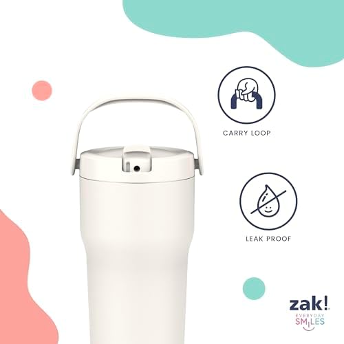 Zak Designs Sutton Travel Tumbler for On the Go, 30oz Stainless Steel