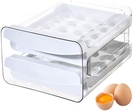Egg Holder 40 Grids Egg Storage Drawer Container for Fridge Clear