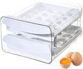Egg Holder 40 Grids Egg Storage Drawer Container for Fridge Clear