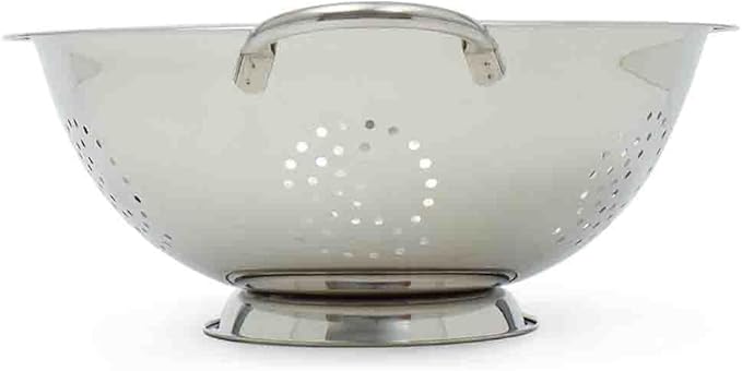 Metal Colander with Stainless Steel Finish by Home Basics, 7 QT | Large - Image 3