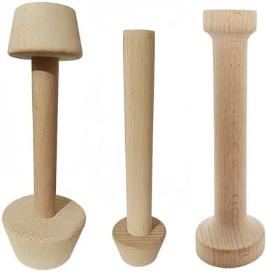 3Pcs Double Sided Wooden Tart Tamper Set, DIY Wooden Removable Dough