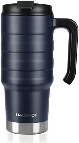 HAUSHOF 24 oz Travel Mug, Stainless Double Wall Vacuum Insulated