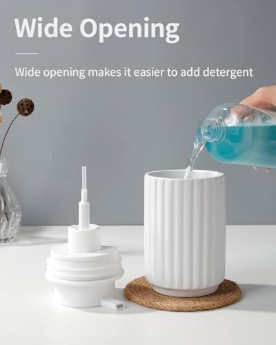Foaming Soap Dispenser, White Ceramic Refillable Foam Hand Soap Pump