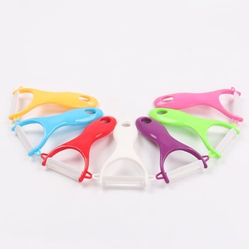 6 Piece Ceramic Vegetable Peeler with Hook Handle for Kitchen