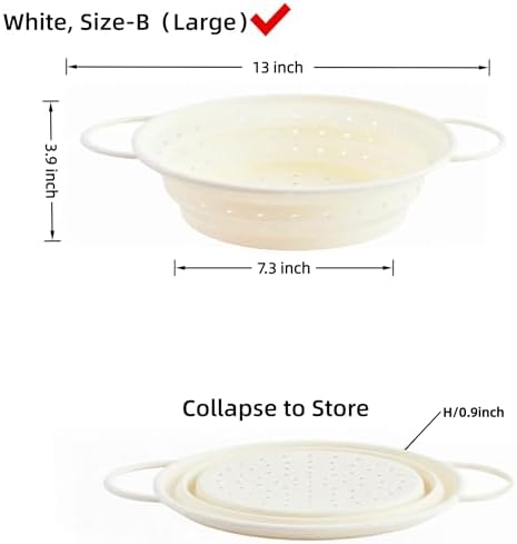 Collapsible Silicone Colander Strainer, Kitchen Drainer