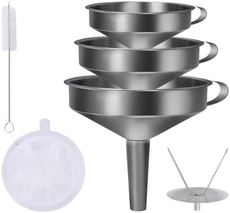 5 Pack Funnels for Filling Bottles Stainless Steel