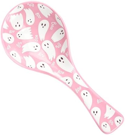 AnyDesign 8.7 Inch Halloween Spoon Rest Boo Ghost Large Ceramic Spoon