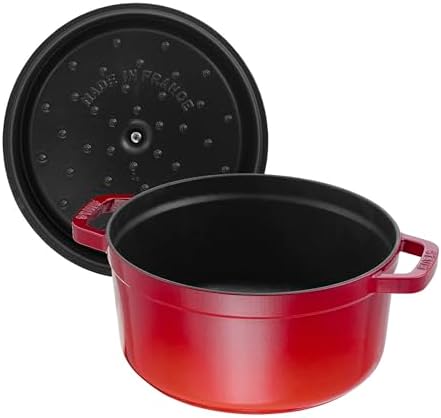 Staub 7-Qt Dutch Oven, Serves up to 7-8 People, Oven Safe to 500°F, Red