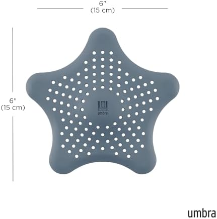 Umbra Starfish Hair Catcher, Suction Cup Drain Cover, 6-Inch, Slate