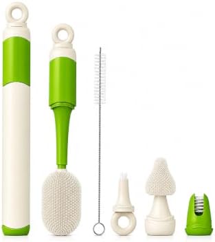 Baby Bottle Brush Set, 5 Cleaning Tools, Green