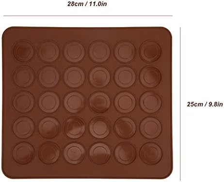 Macarons Silicone Mat Baking Mold, 2Pcs 30 Holes Non Stick Food Safe