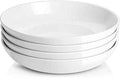 DOWAN 9.75" Pasta Bowls Set of 4, Large Shallow White Ceramic Salad