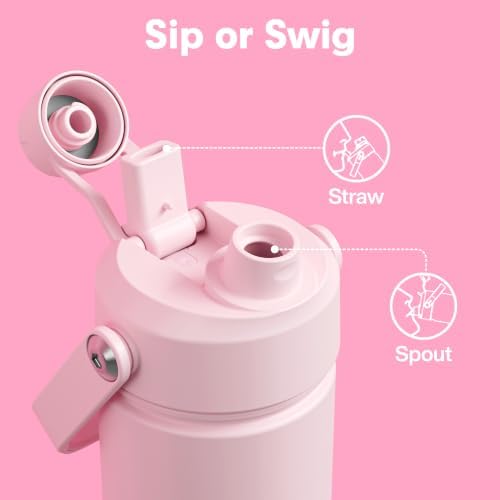 ENCOOL Insulated Water Bottle with Straw Stainless Steel Water Bottle