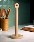 KitchLife Wooden Countertop Paper Towel Holder, Flower Top