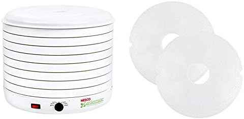 Nesco FD-1018A Dehydrator and NESCO LM-2-6 Mesh Screens, 2 Pack