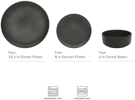Gibson Elite Pasco 12 Piece (Service for 4) Plates and Bowls Reactive