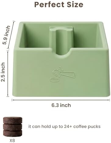 Solid Silicone Espresso Knock Box, Quiet Coffee Puck Box, Non-Slip
