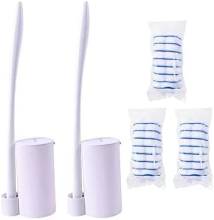 Topo Bear Disposable Toilet Brush Holder Set, 2 Pack, 24 Refills