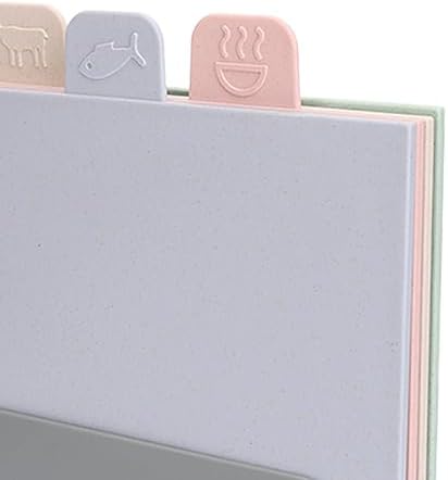 Color Coded Cutting Boards Set with Holder Double Sided Plastic