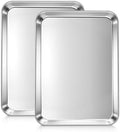 LIANYU Stainless Steel Baking Sheet Pans, 12.4x9.7 Inch Quarter Sheet