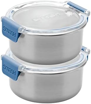 Smash Stainless Steel Snack Pot, Blue, 200 ml/ 6.7oz Capacity