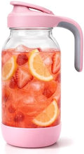 Sursip 64oz (2 Quart) Glass Mason Jar Pitcher with Lid and Handle