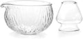 Matcha Bowl and Whisk Holder Set, Glass Matcha Bowl with Spout