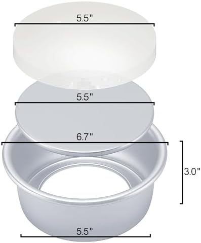 6 Inch Cake Pans Set of 4, Nonstick Aluminum Pans with 100 Parchment