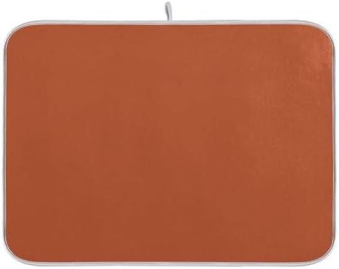 Emelivor Burnt Orange Dish Drying Mat for Kitchen Counter Absorbent