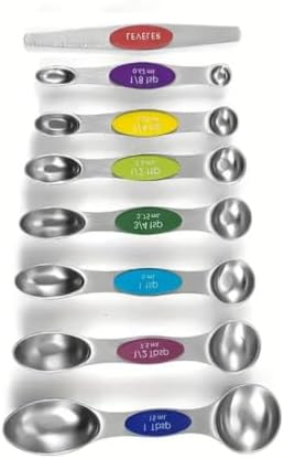 Magnetic Stackable 430 Stainless Steel Dual‐End Measuring Spoons Set