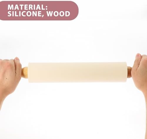Silicone Dough Rolling Pin Xmas for Rolling Dough Cookies