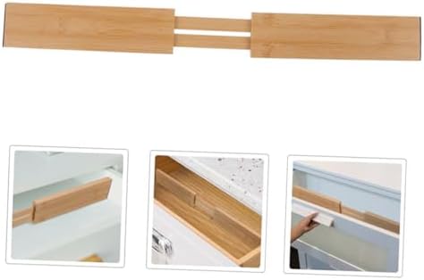 PRETYZOOM 2pcs Adjustable Bamboo Drawer Divider for Tableware
