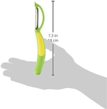 Kuhn Rikon Serrated Piranha “Swivel” Peeler 7.25” Green - Image 3
