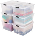 IRIS USA 6 Pack 32.5 Quart Clip Boxes with Latching Lids